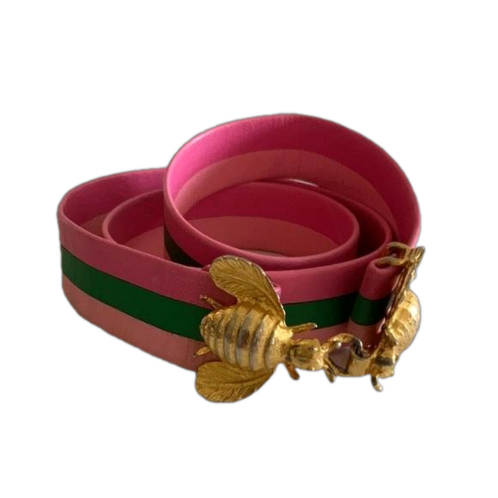 𝅺handmade? bumble bee charm striped belt . As is
